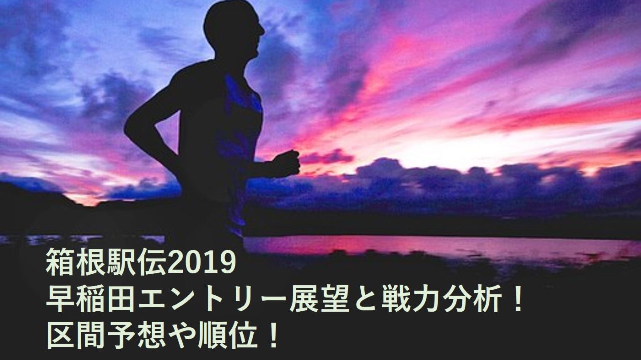 箱根駅伝19 早稲田 エントリー展望と戦力分析 区間予想や順位 ちょっと5分だけ休憩